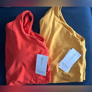 Athleta Women’s Orange Conscious Crop Train Logo Bra D-DD NWT 2 for 1